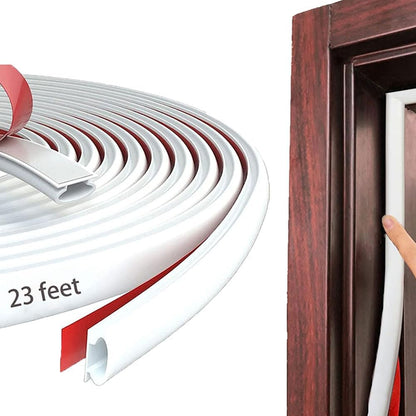 Black Rubber Weather Stripping Door Seal Strip, D Shape Door Weather Seal Strip, Self-Adhesive Soundproofing Frame Insulation Tape for Doors Frame/Window Seal,Blocks Cold Drafts Noise