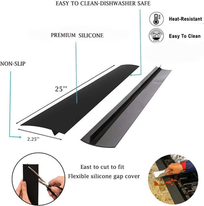 2 Pack Silicone Stove Counter Gap Cover, 21 inch Long Kitchen Counter Gap Filler