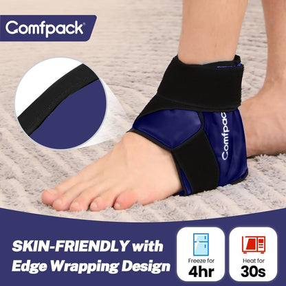 Comfpack Heel Ice Pack Wrap for Plantar Fasciitis Relief, Ankle Ice Pack | FSA Eligible, Ice Pack for Injures Reusable, Gel Cold Pack Warp for Achilles Tendonitis, Swelling, Ankle Sprain, Heel Pain