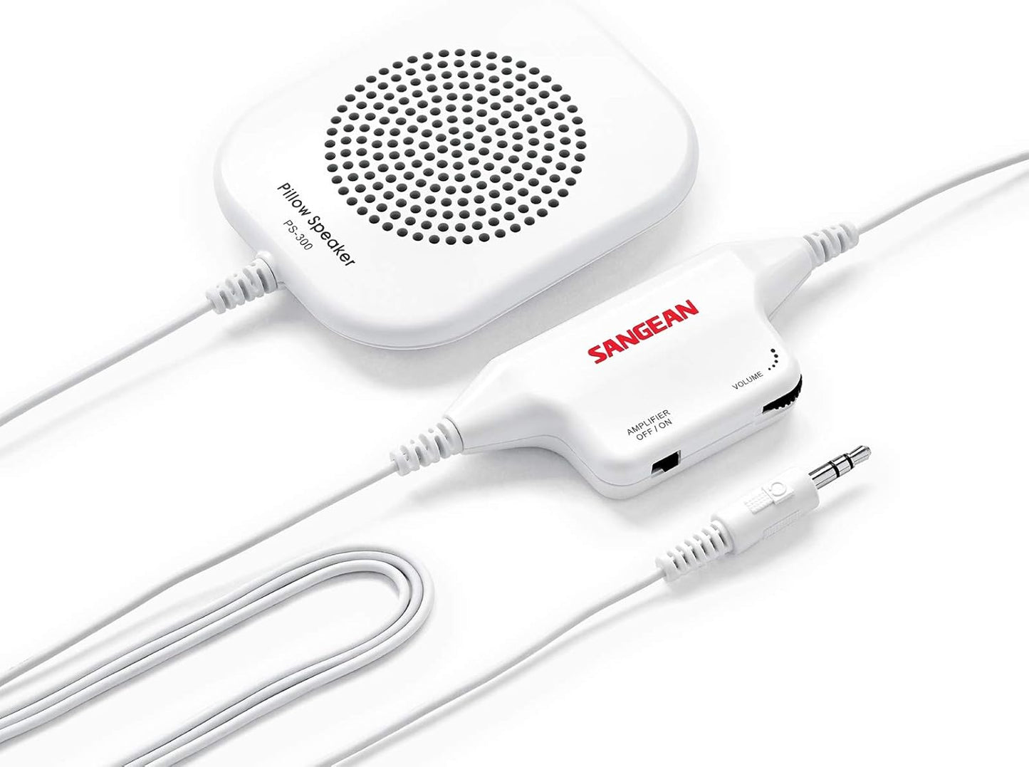 Sangean America, Inc. PS-100 Pillow 3.5mm Aux Portable Speaker, White, One Size
