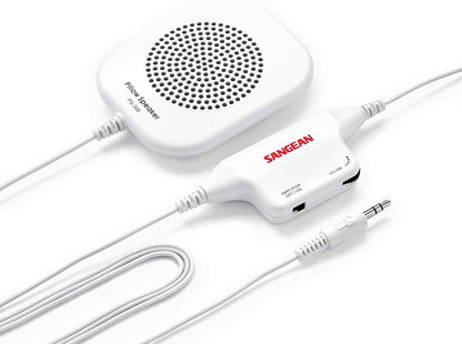 Sangean America, Inc. PS-100 Pillow 3.5mm Aux Portable Speaker, White, One Size