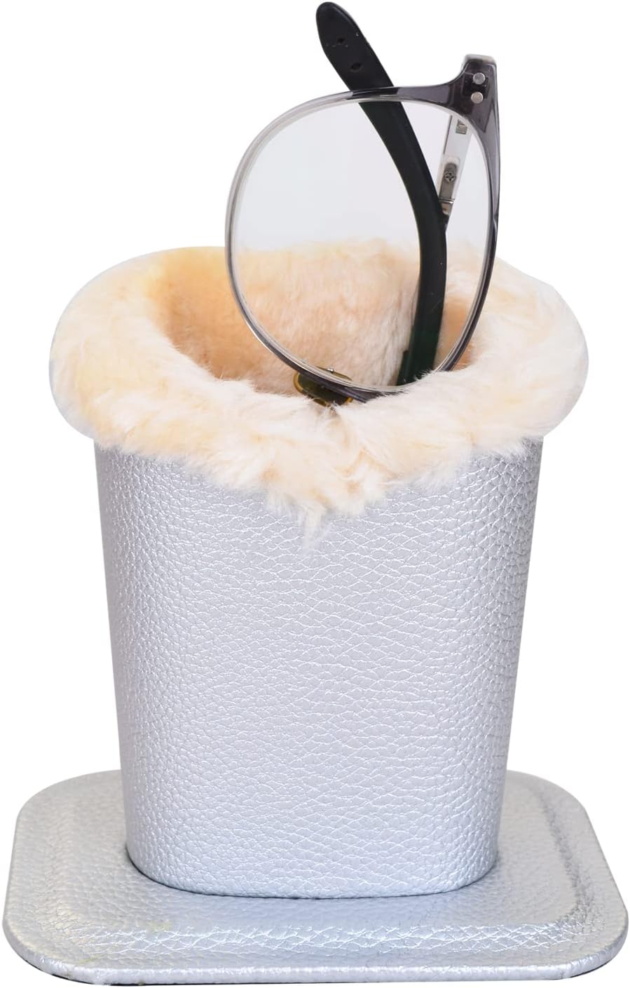 Baitaihem Pack of 2 Plush Lined Eyeglasses Holder Stand Protective Glasses Case For Desks Or Nightstands