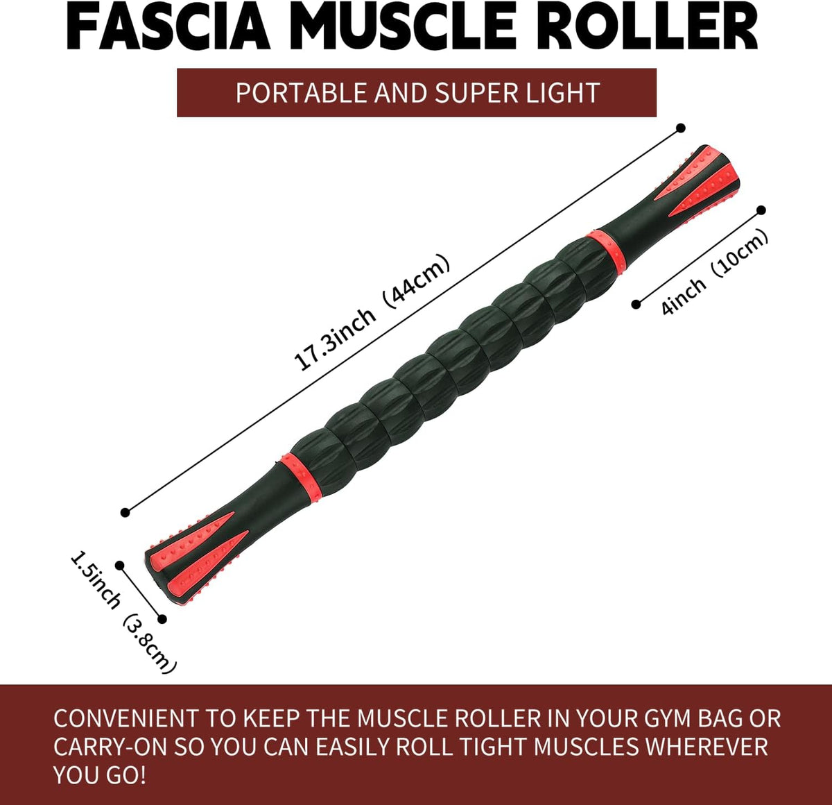 Massage Roller Stick,Muscle Roller Stick for Athletes,Liposuction Massage Roller for Lymphatic Drainage, for Relief Muscle Soreness, Trigger Points, Help Runner Legs, Back Recovery