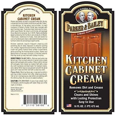 Parker and Bailey Kitchen Cabinet Cream-Wood Cleaner-Grease Remover 16 oz (1) | Wood degreaser that restores and protects cabinets naturally