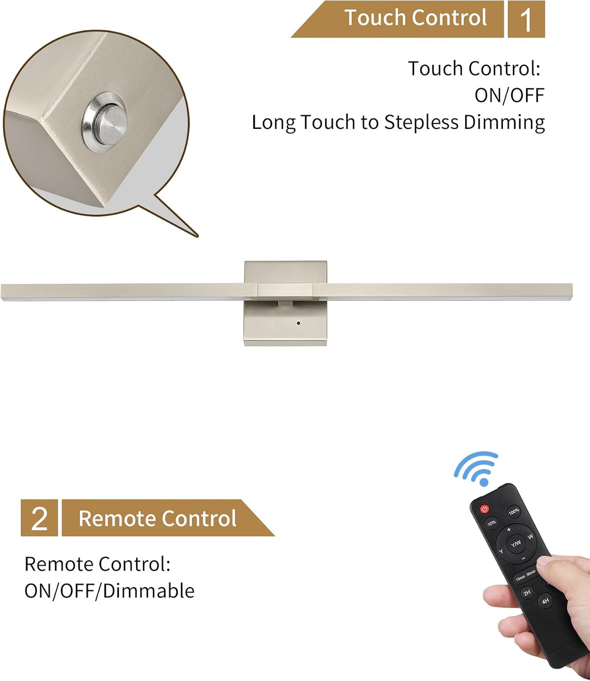 Rayogale Black Battery Operated Wall Sconce with Remote Control 8000mAh
