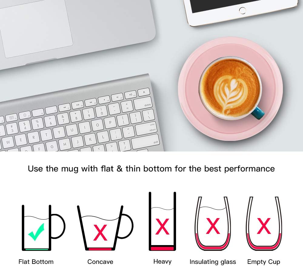 Smart Coffee Warmer, BESTINNKITS Auto On/Off Gravity-Induction Mug Warmer for Office Desk Use, Candle Wax Cup Warmer Heating Plate (Up to 131F/55C) (Black)
