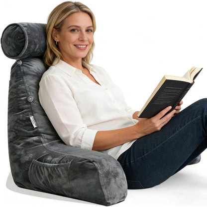 26" Reading Pillow for Sitting Up in Bed, Backrest with Arms