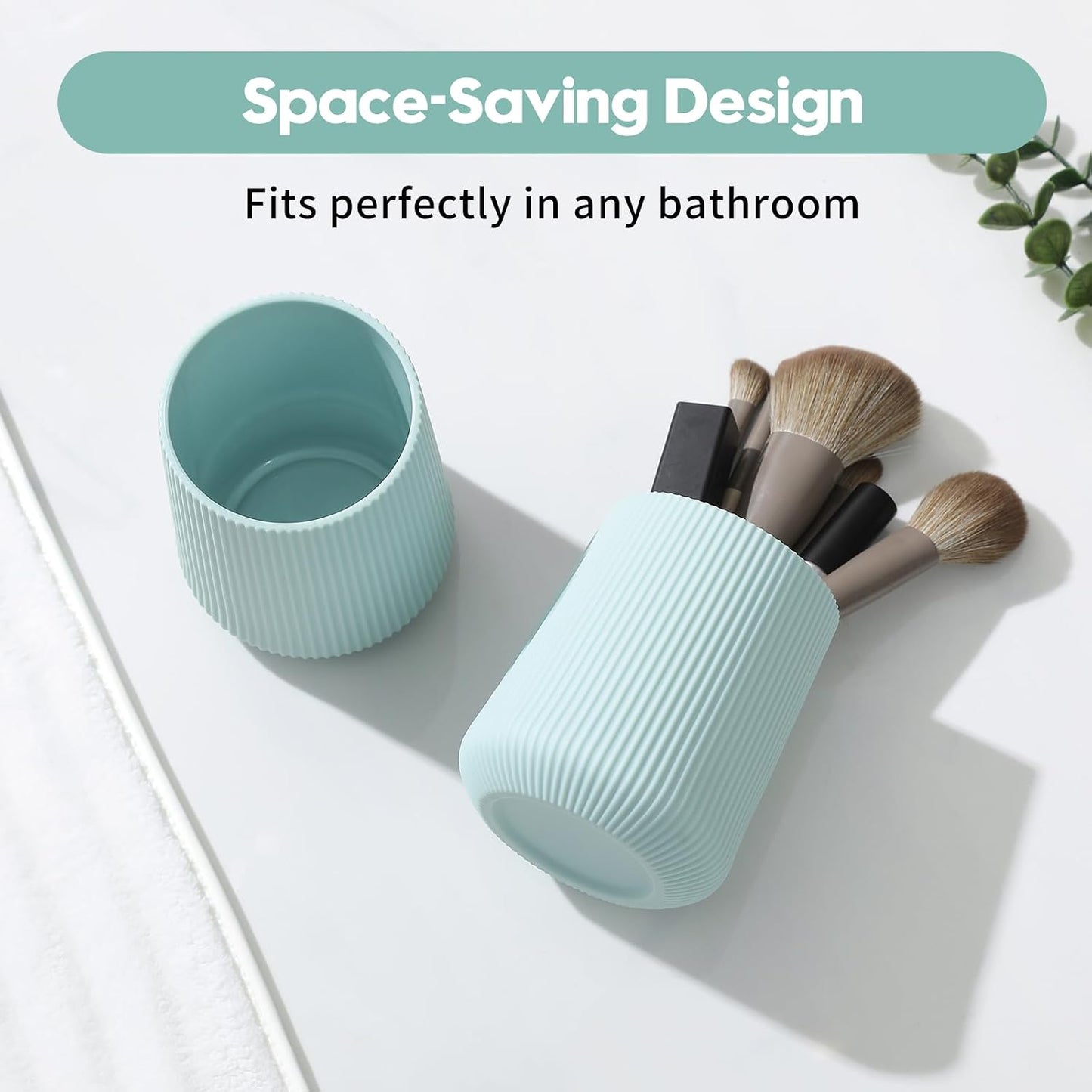 YAUKPH Black Striped Toothbrush Holder | for Electric Toothbrushes Bathroom Organizer Cup for Toothpaste Kids & Adults