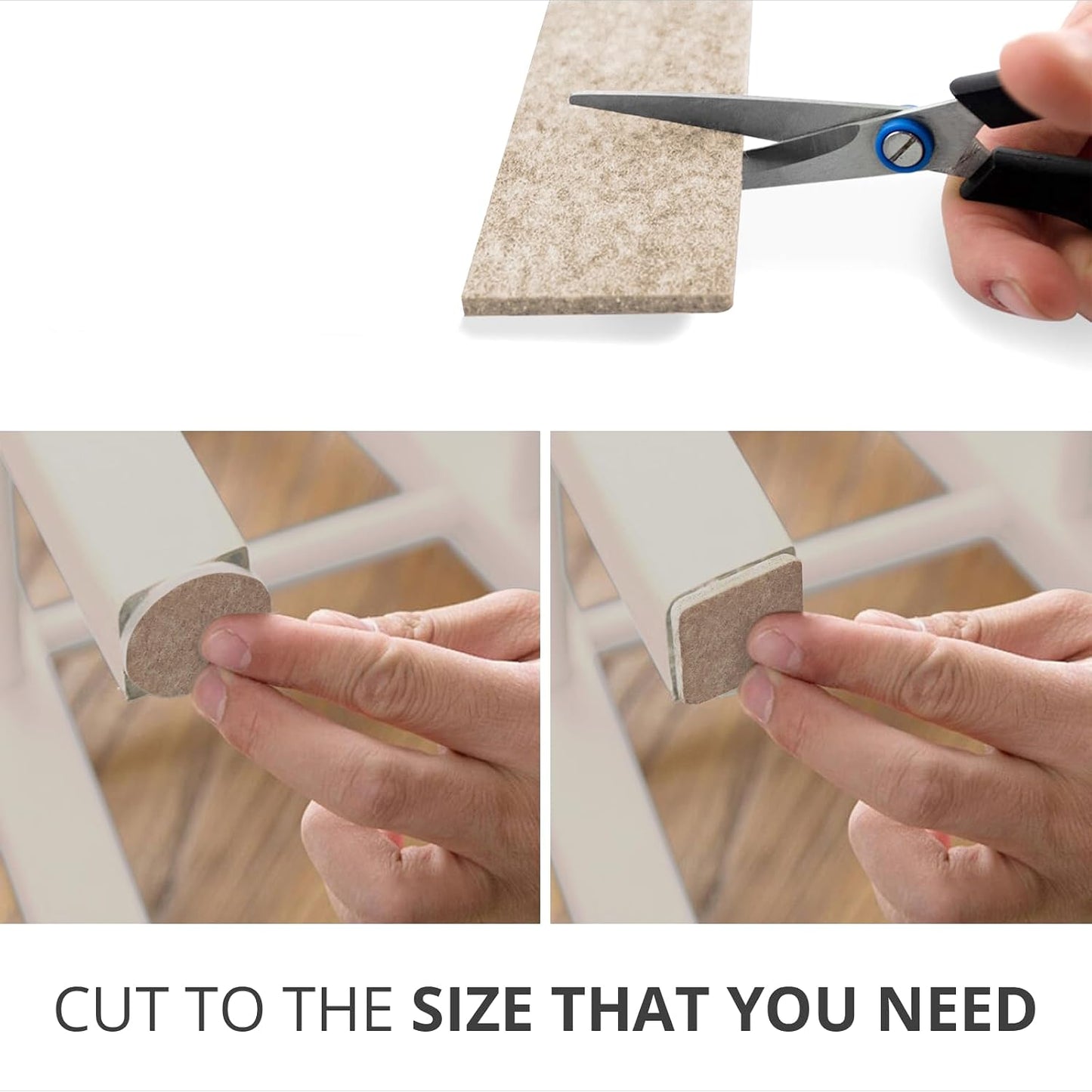 X-Protector Felt Furniture Pads - 20 PCS 6 x 1/2" - Premium Felt Strips | with Adhesive Backing - Rectangular Furniture Pads for Hardwood Floors - Cut Furniture Felt Pads to Size You Need! (Beige)