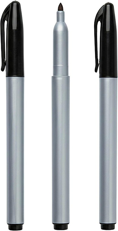 Cadie Permanent Freezer Marker Set of 2 – Waterproof Fast-Drying Black Ink Pens with Chisel Tip for Food Labeling, Fridge & Freezer Storage, Kitchen & Lab Use & General Organization.