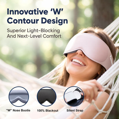 100% Blackout Weighted Sleep Mask: 3D Contoured Eye Mask with Full Coverage for Lash Extension - Soft Memory Foam,Adjustable Size - Eye Cover for Airplane Travel Essential,Meditation Blindfold