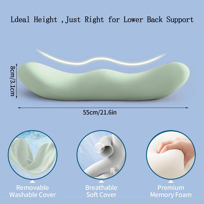 GDLKPS Sleep Lumbar Support Pillow is Used to Relieve Low Back Pain.Memory Foam Back Wedge Bolster Pillow for Side Sleepers for Car, Bed, Chair, Sofa Lower Back Pillow for Sleeping (Pink) (Pink)