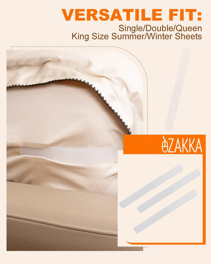 eZAKKA 8PCS Adjustable Replacement Strips for Bed Sheet Holder | Bed Sheet Straps Compatible with Most Bed Lock Sheet Holders，Cuttable sheet locks for fitted sheets