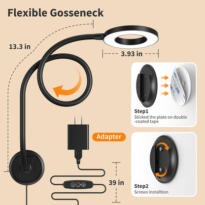 LED Neck Reading Light, Bendable Rechargeable Book Light 110-hr Lasting