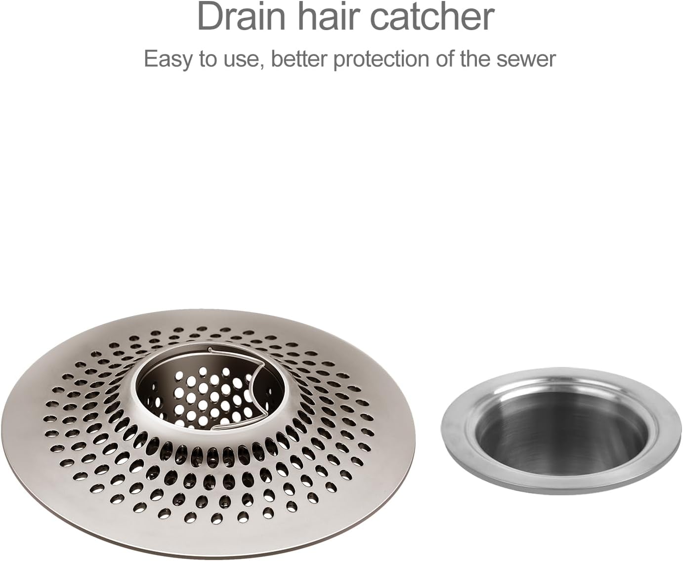 LEKEYE Drain Hair Catcher/Bathtub Shower Drain Hair Trap/Strainer Stainless Steel Drain Protector(Patented Product) | Stainless Steel