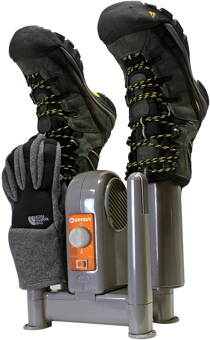 DryGuy Shoe, Boot, Garment & Gear Electric Dryer, Quick Drying for Ski, Work, Sports Equipment – Energy Efficient, Odor Eliminating Design, Home or Garage Use,4 Port, Heat + Fan (Dry time: 1-3hrs)