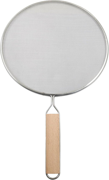 8-Inch Stainless Steel Splatter Screen with Handle | Ultra Fine Mesh, Splatter Guard, Cooking Protector, For Frying/Kitchen Use
