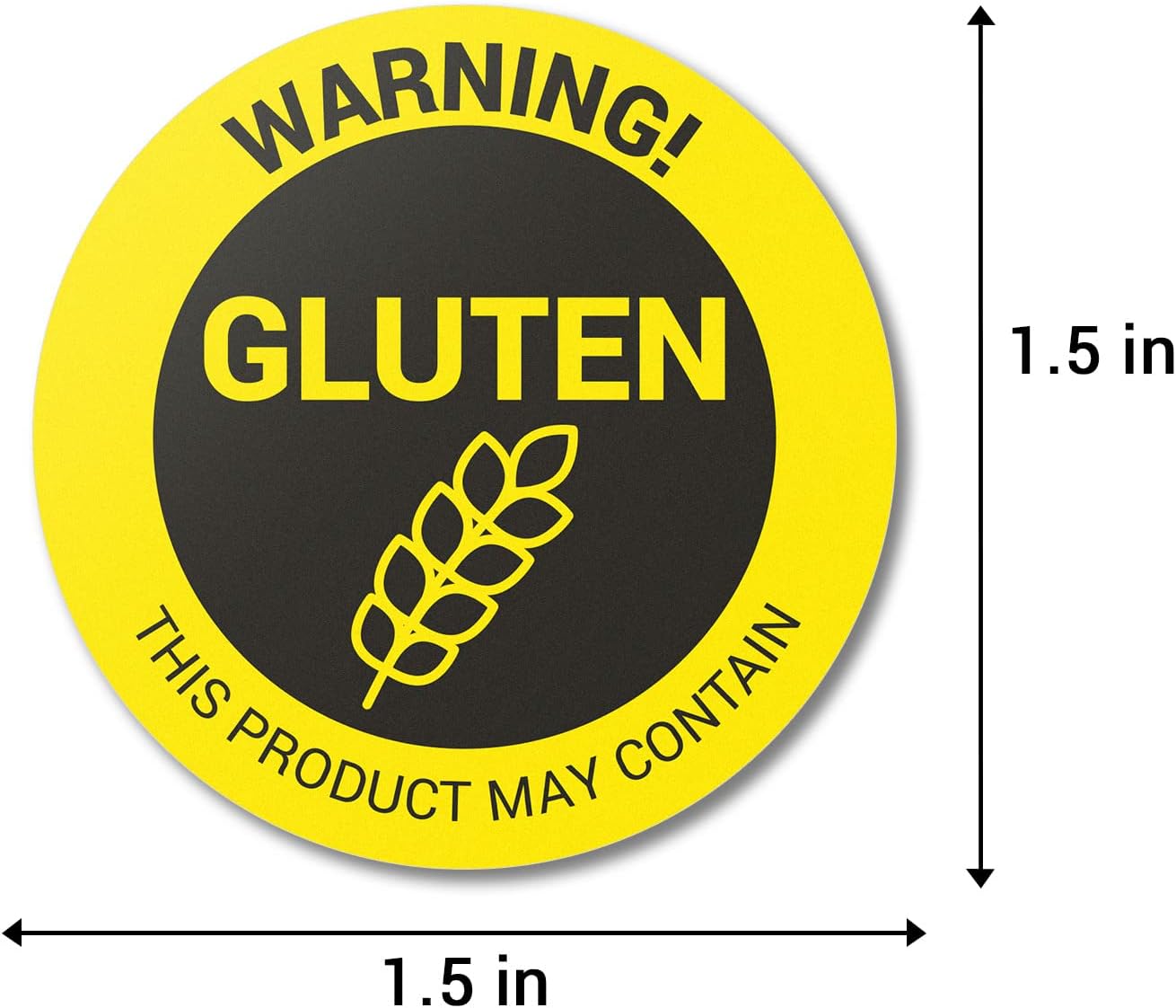 Sesame Seeds Allergy Warning Stickers, 1.5 Inch Round, 300 Labels | Contains Sesame Seeds, 1 Roll Circle Dot, Food Packing, Delis and Restaurants, Allergen Alert