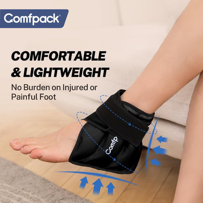 Comfpack Heel Ice Pack Wrap for Plantar Fasciitis Relief, Ankle Ice Pack | FSA Eligible, Ice Pack for Injures Reusable, Gel Cold Pack Warp for Achilles Tendonitis, Swelling, Ankle Sprain, Heel Pain