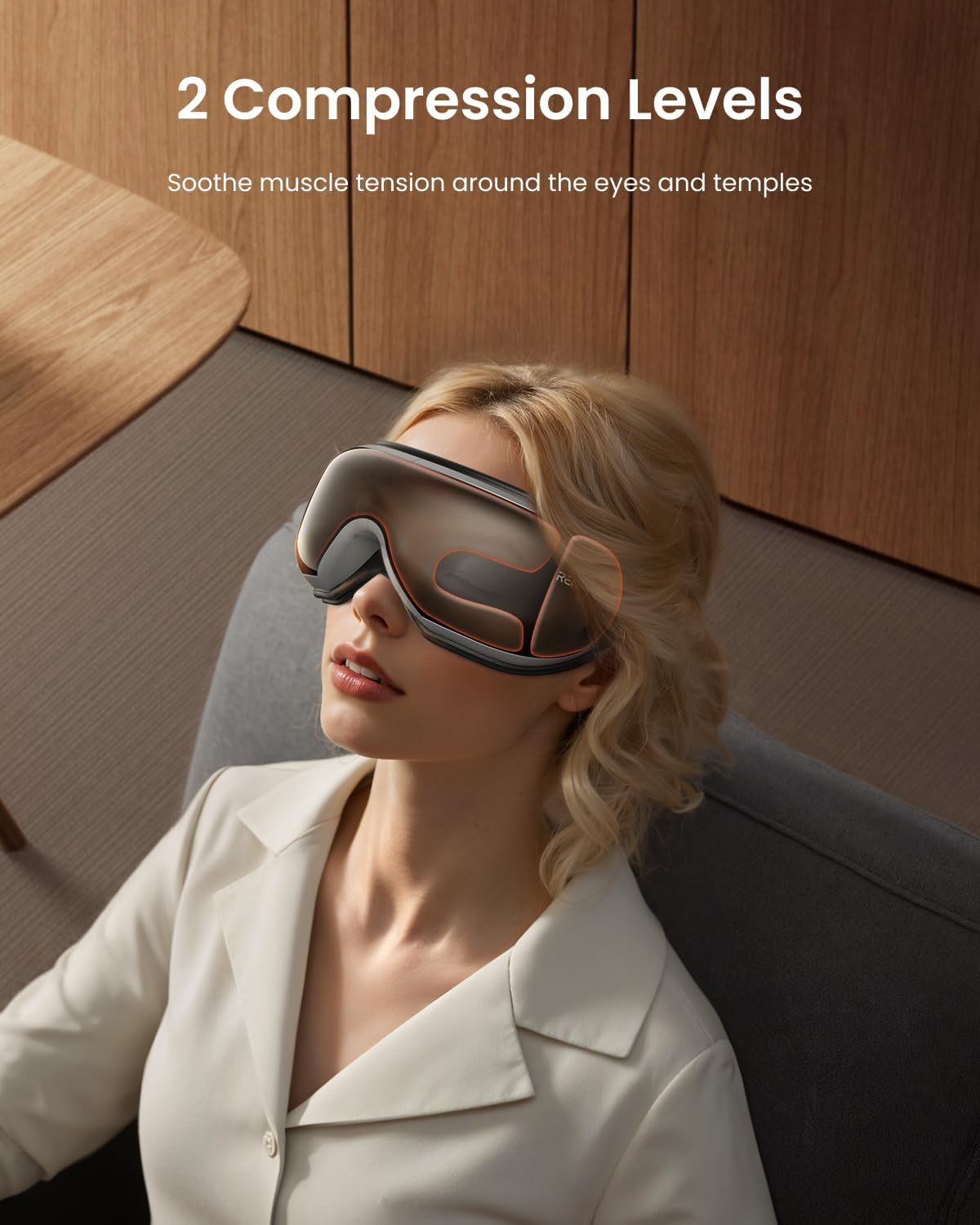RENPHO Eyeris 1 Eye Massager with Heat, Sleep Mask with Remote Control | Vibration & Compression for Eye Strain and Head Tension, Bluetooth Music, FSA Eligible HSA, Black