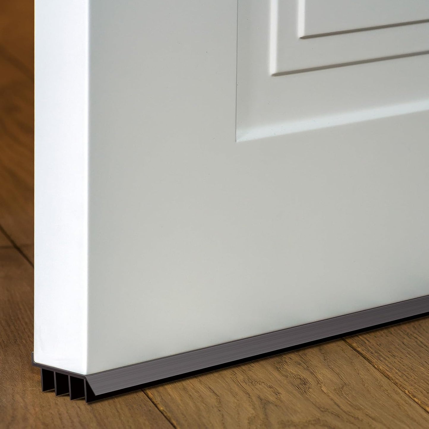 2 Pcs 3 Feet Brown Vinyl Door Bottom Adjustable Weatherstrip Door Bottom with Drip Cap Weatherproof Under Doors Seal for Gaps from 1/4'' to 9/16'' for 1 3/4'' to 2'' Thick Doors