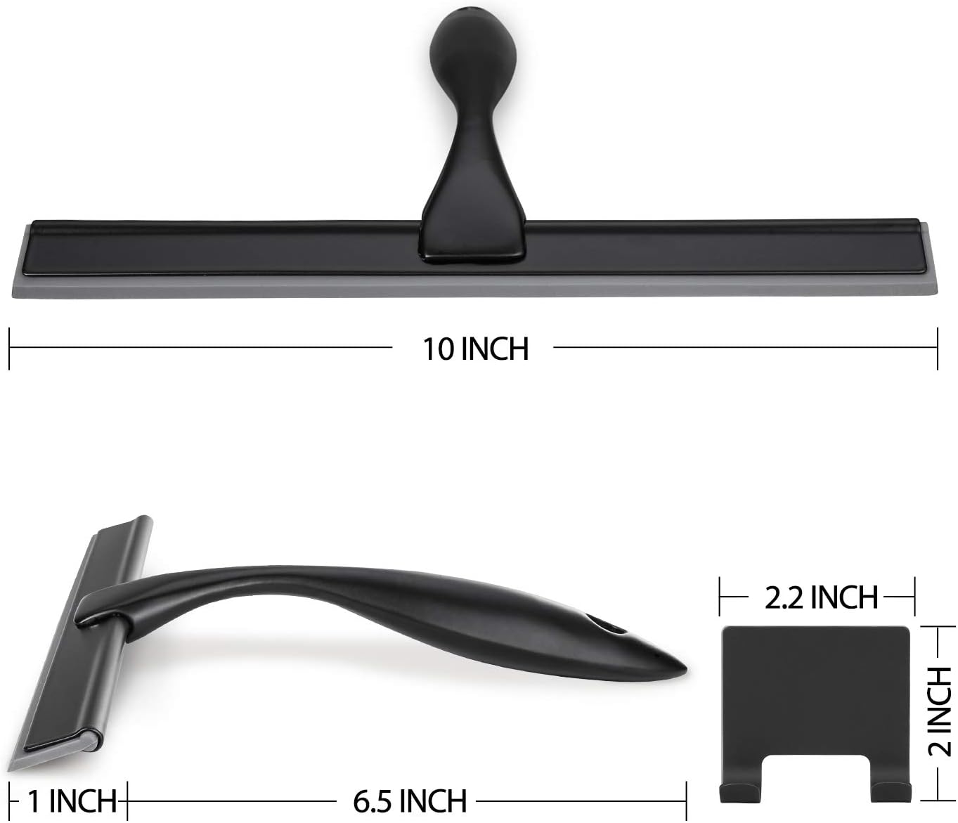 Hiware All-Purpose Shower Squeegee for Shower Doors, Bathroom, Window and Car Glass - Stainless Steel, 10 Inches