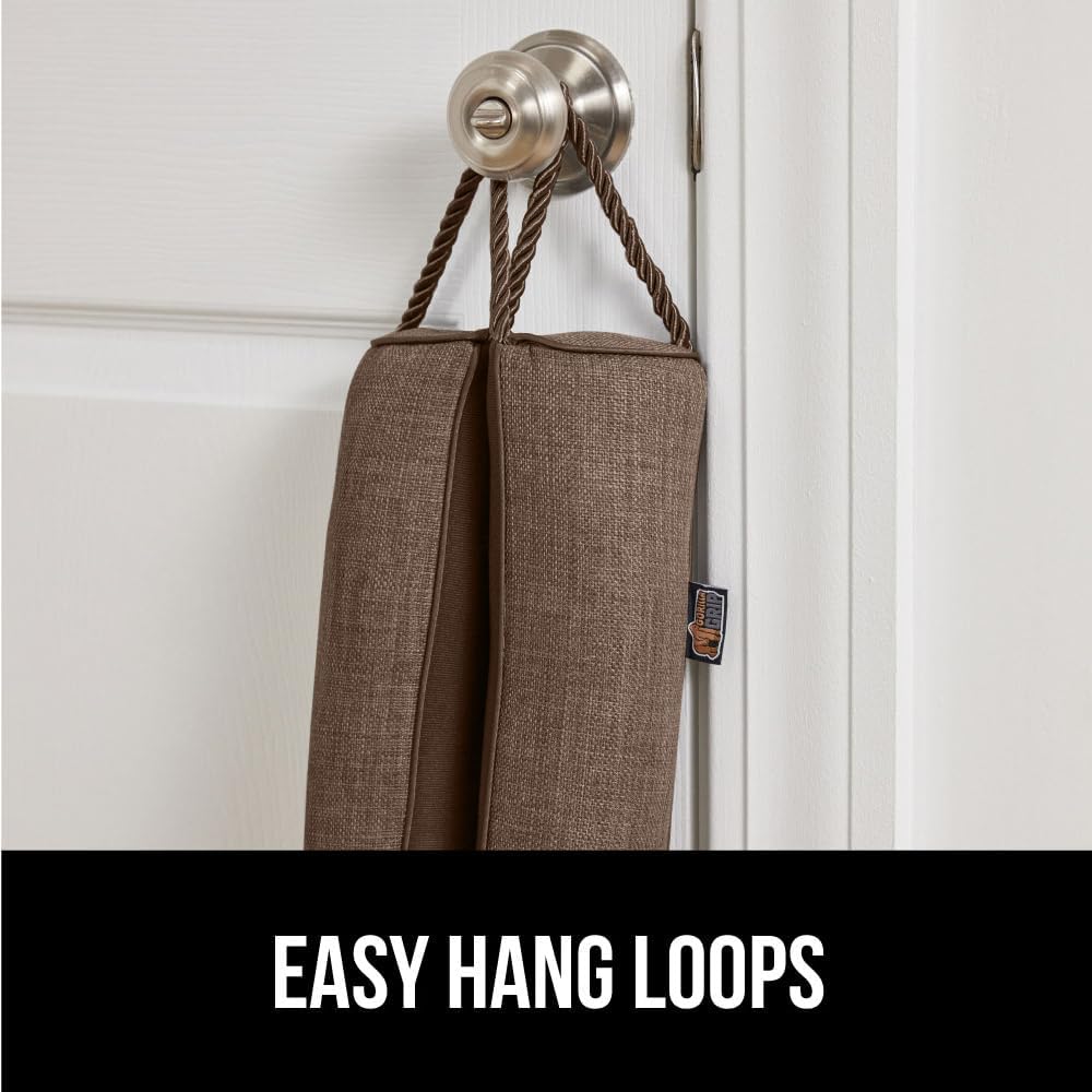 GORILLA GRIP Door Draft Stopper for Bottom of Doors, Cold Air Insulation Sweep, Weather Stripping Seal Noise, Soundproofing, Warmth Sealer, Easy Install Gap Filler, Home Essentials, 32 Inch, Gray