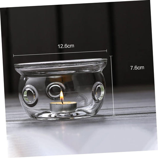 1pc Glass Tea Pot Heating Base Insulated Stove Stylish Glass Tea Pot Warmer Creative Design for Home