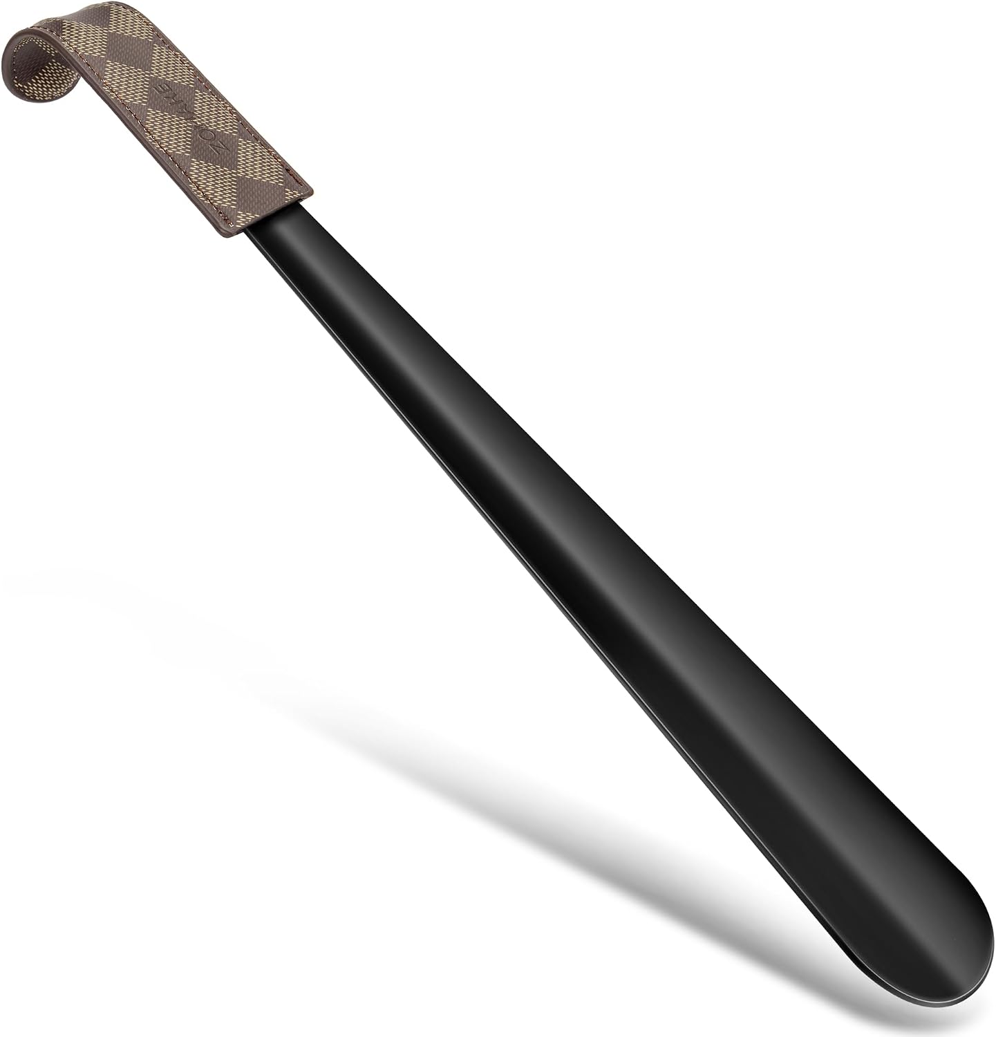 ZOMAKE Shoe Horn Long Handle for Seniors Men Women,Metal Long Shoehorn for Boots,16.5" Shoe Spoon Helper(Brown Handle) | 1Pack Stainless Steel Boot Horn Shoe Spoon Helper, Smooth Edges, Comfort Grip, No Bending Over, Shoe Protection(Brown Handle)