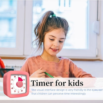60 Minute Visual Timer for Kids and Adults, Non-Ticking 5.5 Inch Large Visual Countdown Timers for Classroom Desk, Kitchen Timer for Meeting, Working, Home and Cooking (White)