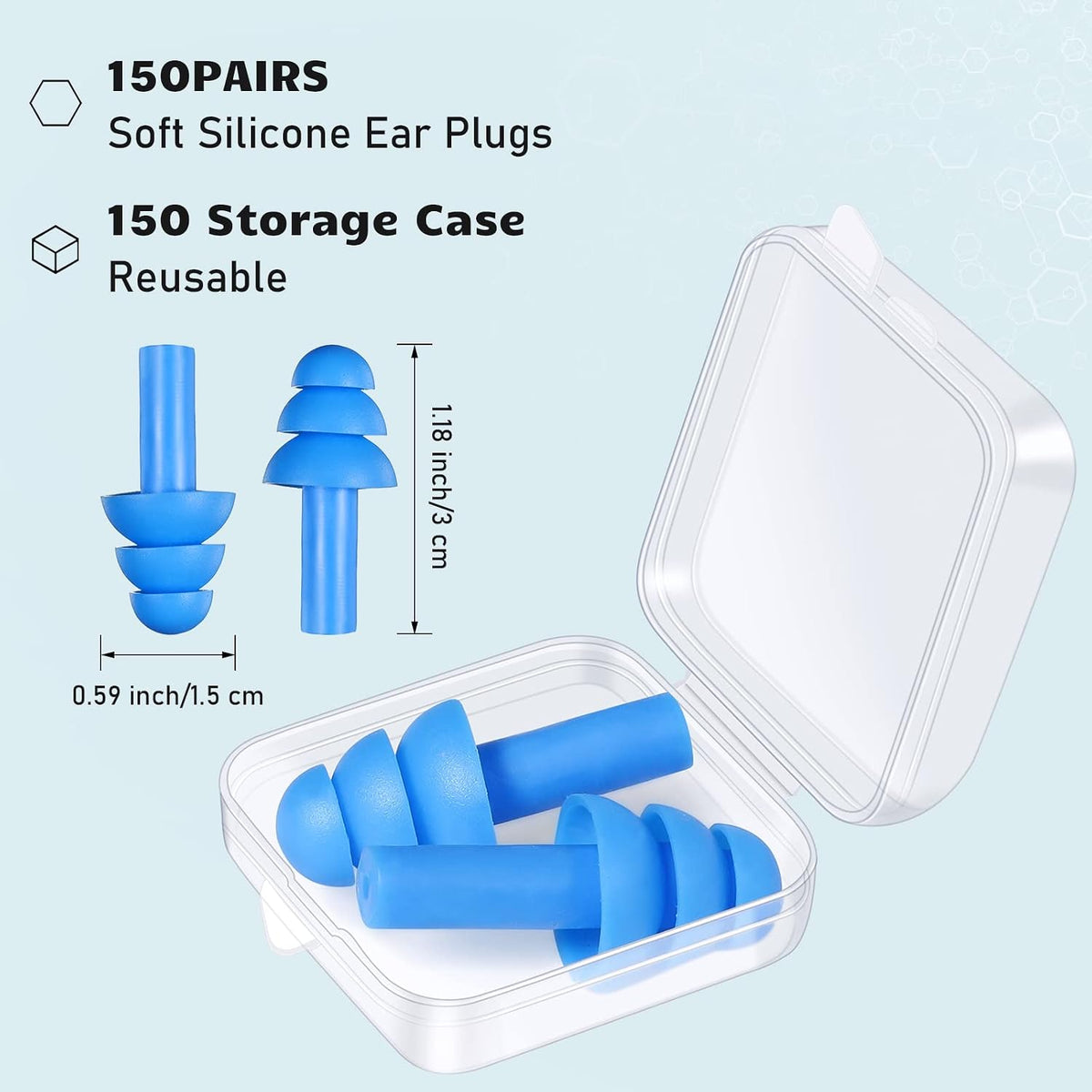Tondiamo 150 Pairs Ear Plugs Bulk Individually Wrapped Earplug, Multicolor