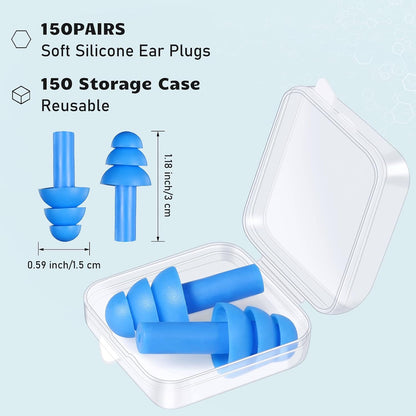 Tondiamo 150 Pairs Ear Plugs Bulk Individually Wrapped Earplug, Multicolor
