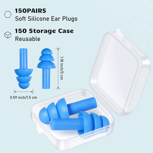 Tondiamo 150 Pairs Ear Plugs Bulk Individually Wrapped Earplug, Multicolor