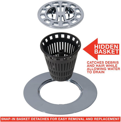 Danco Shower Hair Catcher Baskets, 6-Pack, Black (10739P)