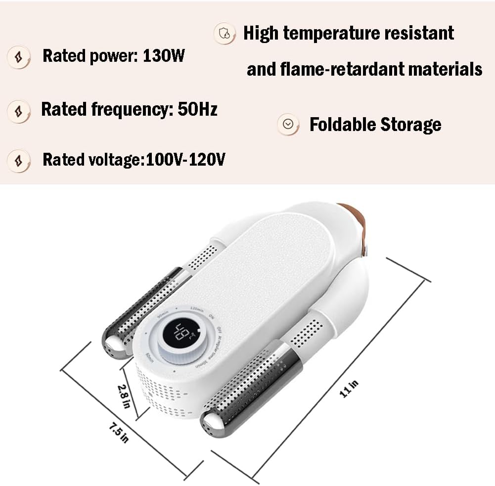 Electric Boxing Glove Dryer, Boot & Shoe Dryer and Warmer, Deodorizer | With Heat Blower & UV, Portable Foldable, Constant 118.4°F, 2H Timer, for Work Boots & Sneakers, Ski Boots, Glove, Socks, Hat