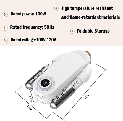 Electric Boxing Glove Dryer, Boot & Shoe Dryer and Warmer, Deodorizer | With Heat Blower & UV, Portable Foldable, Constant 118.4°F, 2H Timer, for Work Boots & Sneakers, Ski Boots, Glove, Socks, Hat