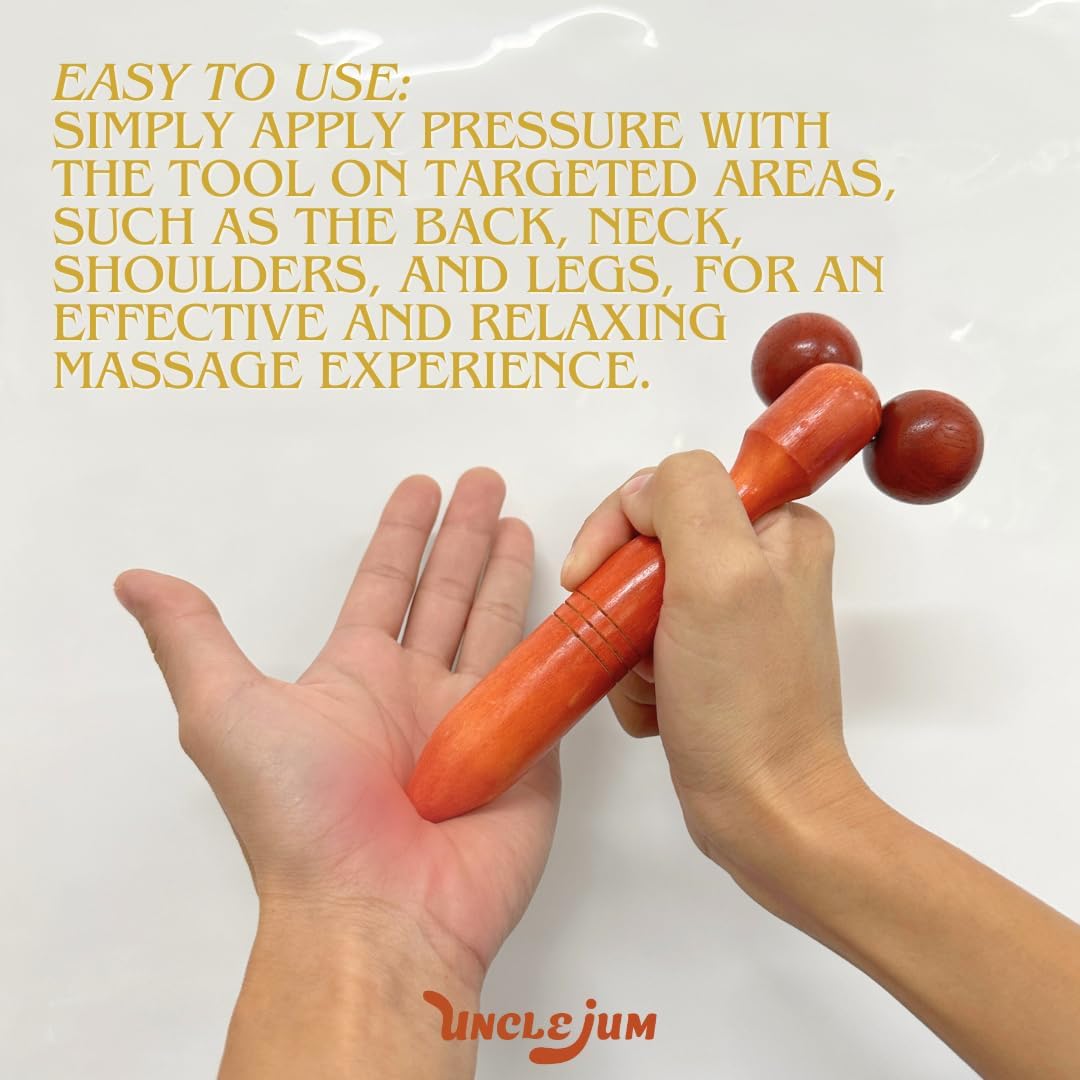 Massage Wooden Thai Wood Double Roller Massage Stick Wood Therapy Massage Tools Handheld