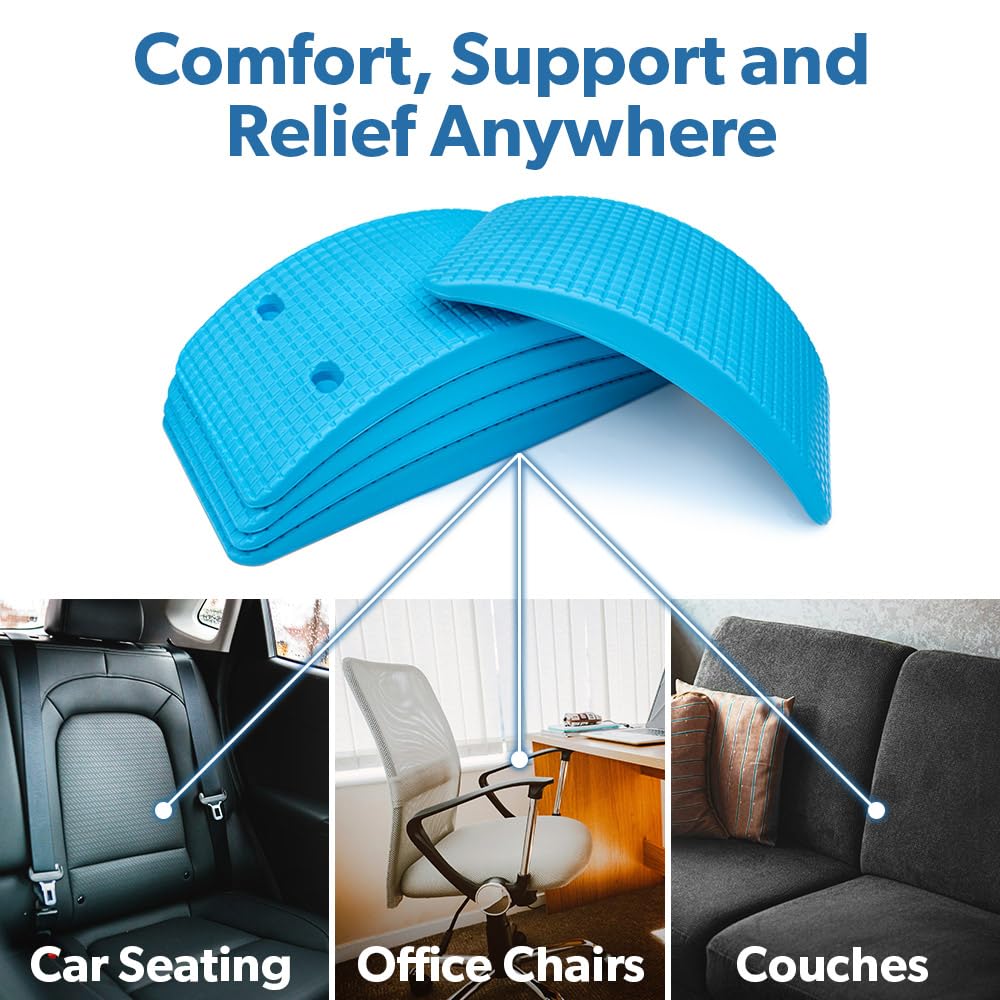 (Blue), Adjustable Lower & Upper Back Stretcher For Lumbar Support Spine Alignment & Back Pain Relief By Renowned Kinesiologist Dr. Sinett
