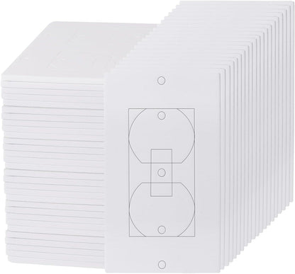 Outlet Insulators Draft Sealers - 4 Sizes EVA Foam Socket Insulation Gaskets | Universal Electric Switch Wall Plate Covers for Energy Saving, Draft Blocking (White, Single 20 Pack)