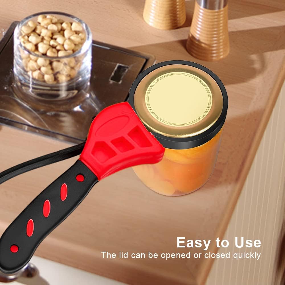 Jar Opener, Adjustable Bottle and Jar Opener for Weak Hands, Multifunctional Belt Wrench Can Open Tool, No-n Slip Rubber Strap Wrench for Plumbing,Sink,Faucet(COLOR:red)