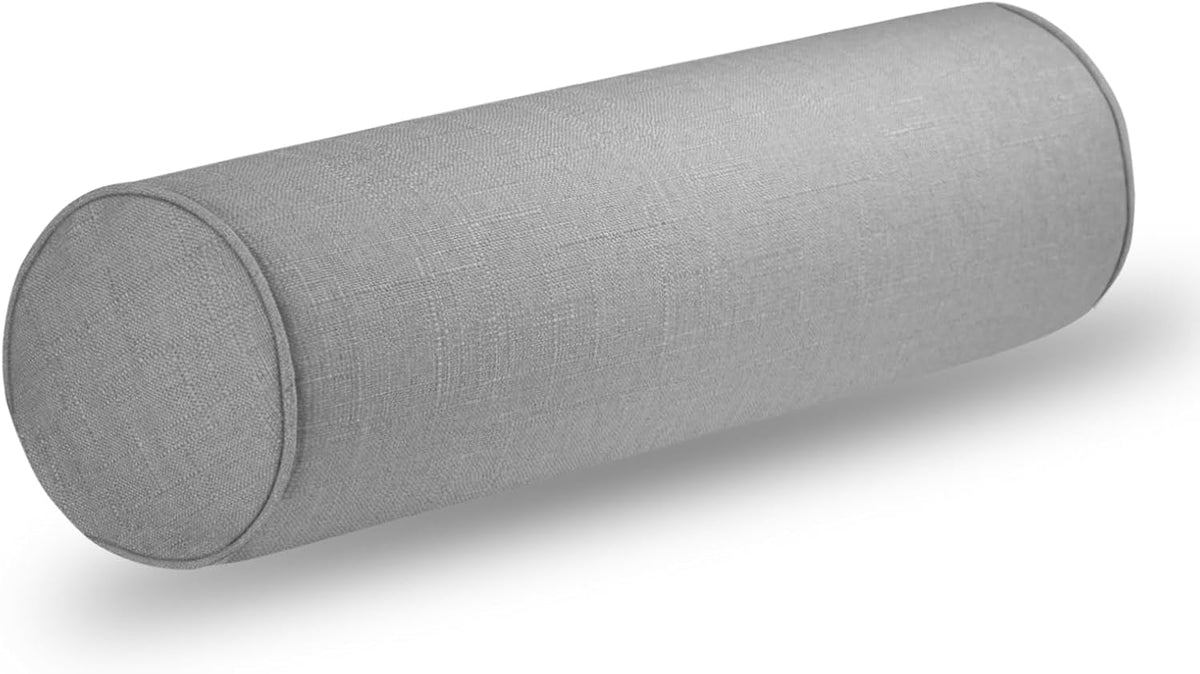 Tinbolunce Neck Roll Pillowcases with Zipper - Full Moon Bolster/Round Cylinder Pillow Case Cover for Bedroom, Living Room, Sofa - Solid Color Cervical Throw Pillow Covers