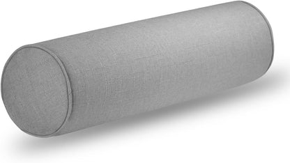 Tinbolunce Neck Roll Pillowcases with Zipper - Full Moon Bolster/Round Cylinder Pillow Case Cover for Bedroom, Living Room, Sofa - Solid Color Cervical Throw Pillow Covers
