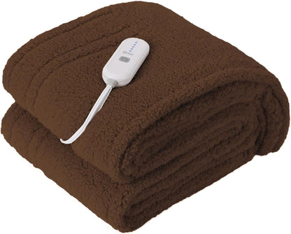 Heated Throw Blanket 50"X60", Soft Sherpa, 4 hrs Auto Shut Off