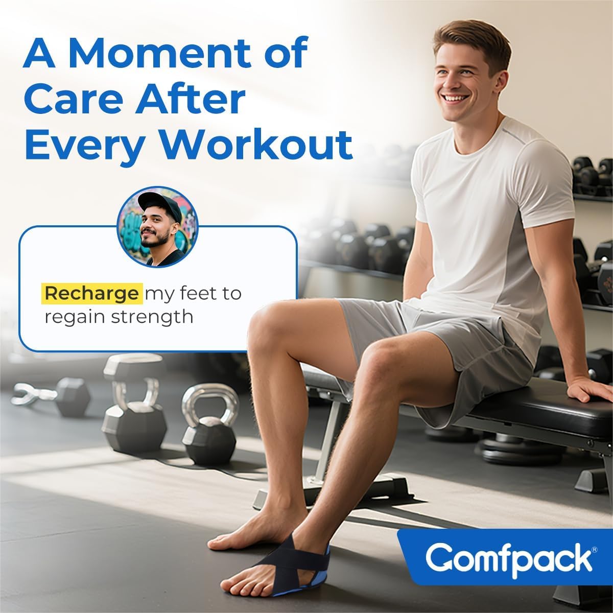 Comfpack Plantar Fasciitis Relief Ice Packs, 2PCS Heel Ice Pack Warp | Heel & Sole Gel Coverage, Adjustable Reusable Hot Cold Therapy Foot Ice Pack Wrap for Heel Spurs, Achilles Tendonitis