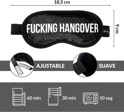 Fisura - Black Cooling Gel Eye Mask for Migraine Relief – Reusable Cold Eye Mask for Puffy Eyes & Dark Circles, Hot & Cold Therapy for Headache & Sinus Pain with Storage Pouch, 7.28 x 3.54 in