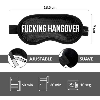 Fisura - Black Cooling Gel Eye Mask for Migraine Relief – Reusable Cold Eye Mask for Puffy Eyes & Dark Circles, Hot & Cold Therapy for Headache & Sinus Pain with Storage Pouch, 7.28 x 3.54 in