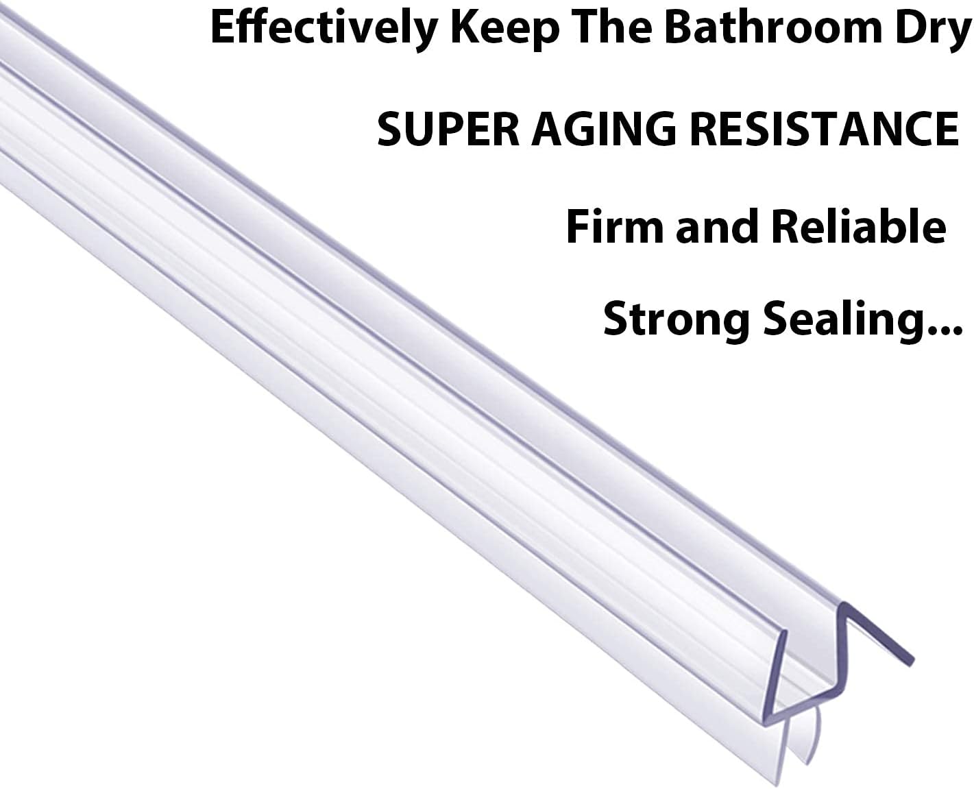 2-Pack Butecare Frameless Shower Door Bottom Seal for Glass Doors – Stop Shower Leaks and Create a Water Barrier (3/8” x 39”)