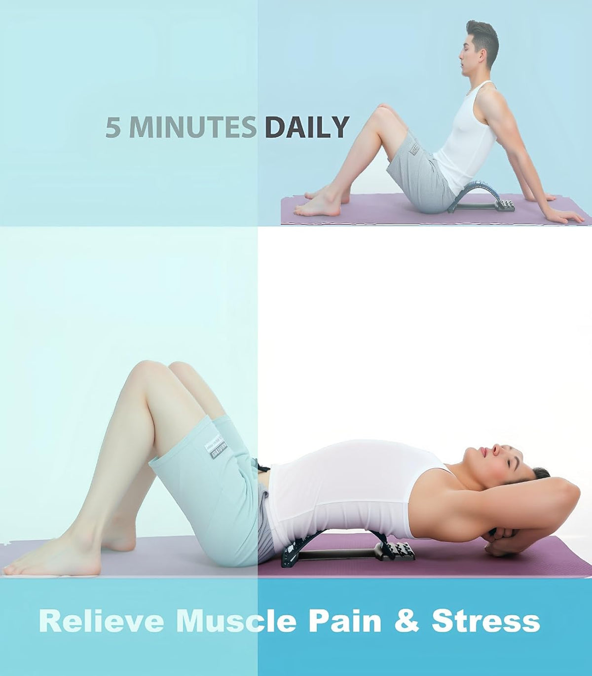 ChiFit Multi-Level Back Stretching Device - Immediate Relief for Herniated Disc, Sciatica, Scoliosis,Lower and Upper Back Stretcher Support and Pain Relief