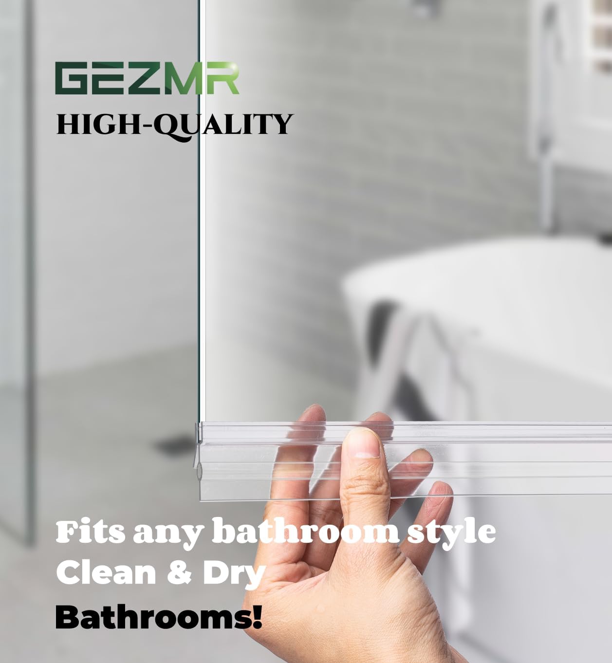 2-Pack Frameless Shower Door Bottom Seal (1/4'' X 39'') Clear Glass Shower Door Sweep Strip can Covers up to 23mm Gap - Stop Leaks