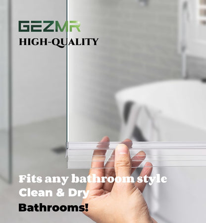 2-Pack Frameless Shower Door Bottom Seal (1/4'' X 39'') Clear Glass Shower Door Sweep Strip can Covers up to 23mm Gap - Stop Leaks